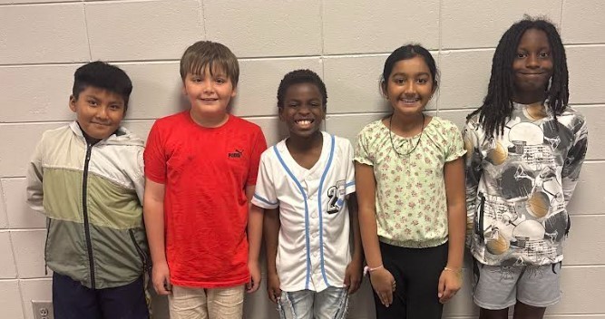 📸 Pictured left to right: Angel Mendez Cerro, Brayden Deen, Keshawn Hills, Dhristi Patel, and Messiah Fountain