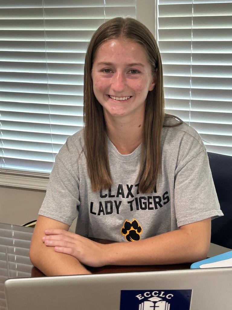 Image showing 🌟 Meet Hannah Hendrix! 🌟 Hannah is proudly participating in the Work Based Learning (WBL) program at Claxton High School / The DEN. 🐯✨ She is gaining valuable experience at the Evans County Christian Learning Center (ECCLC), where religion courses are offered as electives to both Claxton Middle and Claxton High students. In her role, Hannah assists and supports Dr. Lynn Gardner and Mr. Andrew Strickland, the dedicated teachers at the ECCLC. 📚✝️ We are so proud of Hannah for representing Tiger Pride while building skills for her future through WBL! 💛🖤 #TheDen #TigerPride #WorkBasedLearning #ClaxtonHigh #EvansCounty #FutureReady