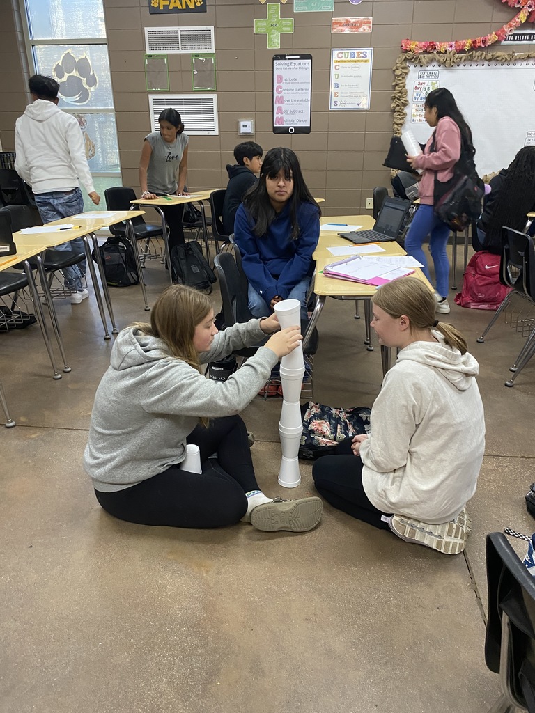 Hands-on Math Fun...Using cups to guess teacher's height