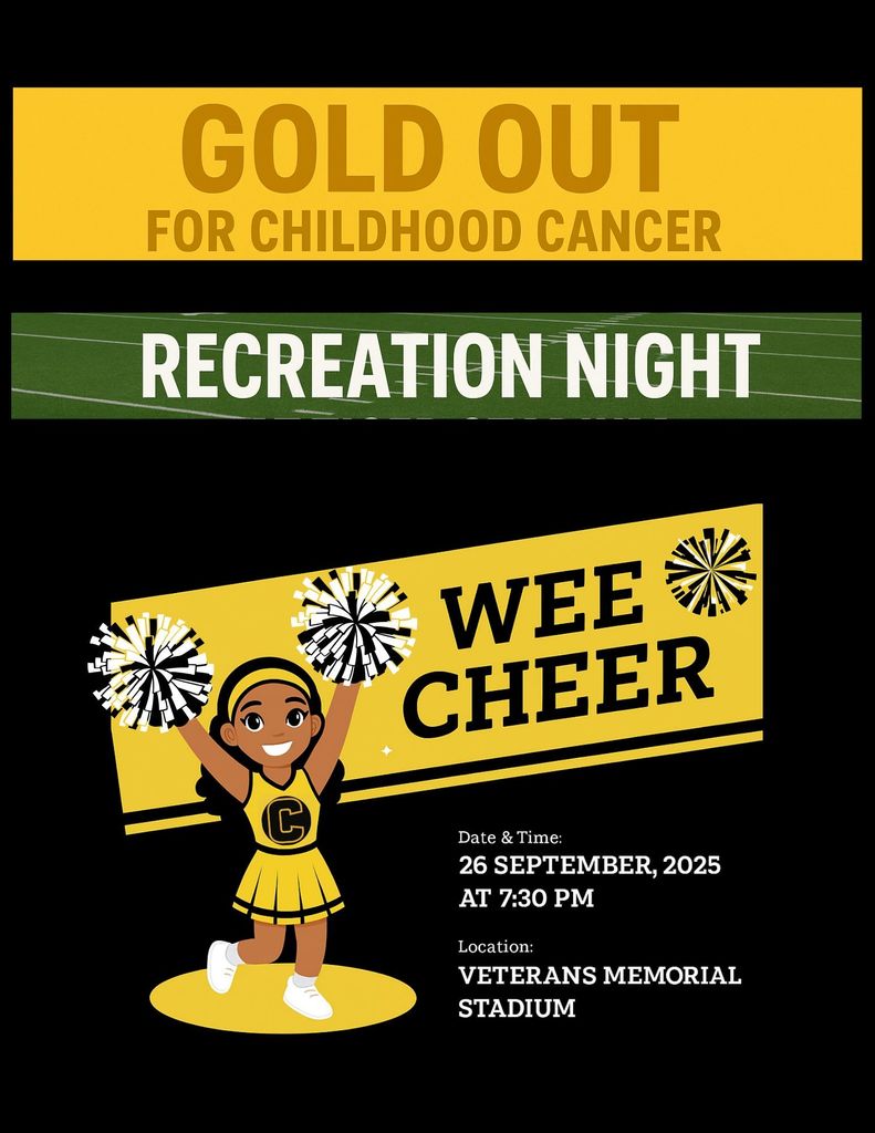 Gold Out - Rec Night - Wee Cheer - 26 September 2025 at 7:30 pm Veterans Memorial Stadium