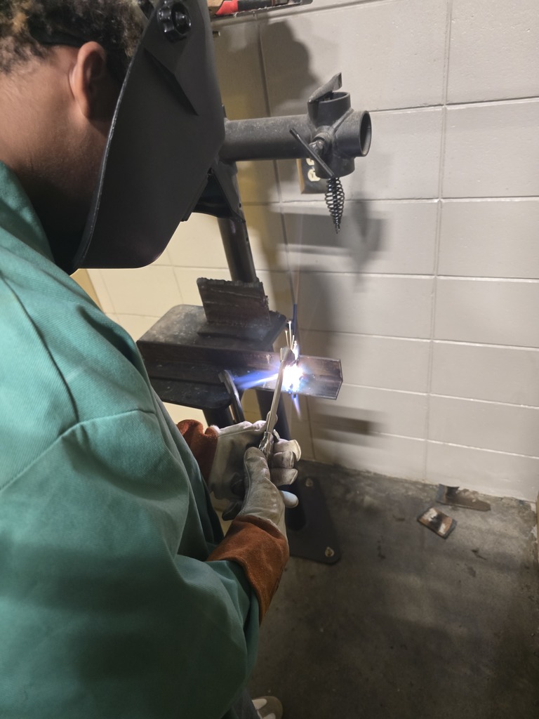 Image showing 👨‍🏭🔥Mr. Chase Turner’s Agriculture Mechanics class at CHS is learning the importance of proper Personal Protective Equipment (PPE) ✅ and what does NOT count as PPE 🚫. Students began hands-on training with the cutting torch by practicing safe techniques while cutting metal. 🔥They have also learned how to use a cutting torch on different thicknesses of metal, building skill and confidence with every cut! 💪⚙️  Way to go, Tigers! 🐅💛🖤  #TheDEN #ClaxtonHighSchool #Tigers #BlackAndGold #AgMechanics #HandsOnLearning #PPE #SafetyFirst #CTAE