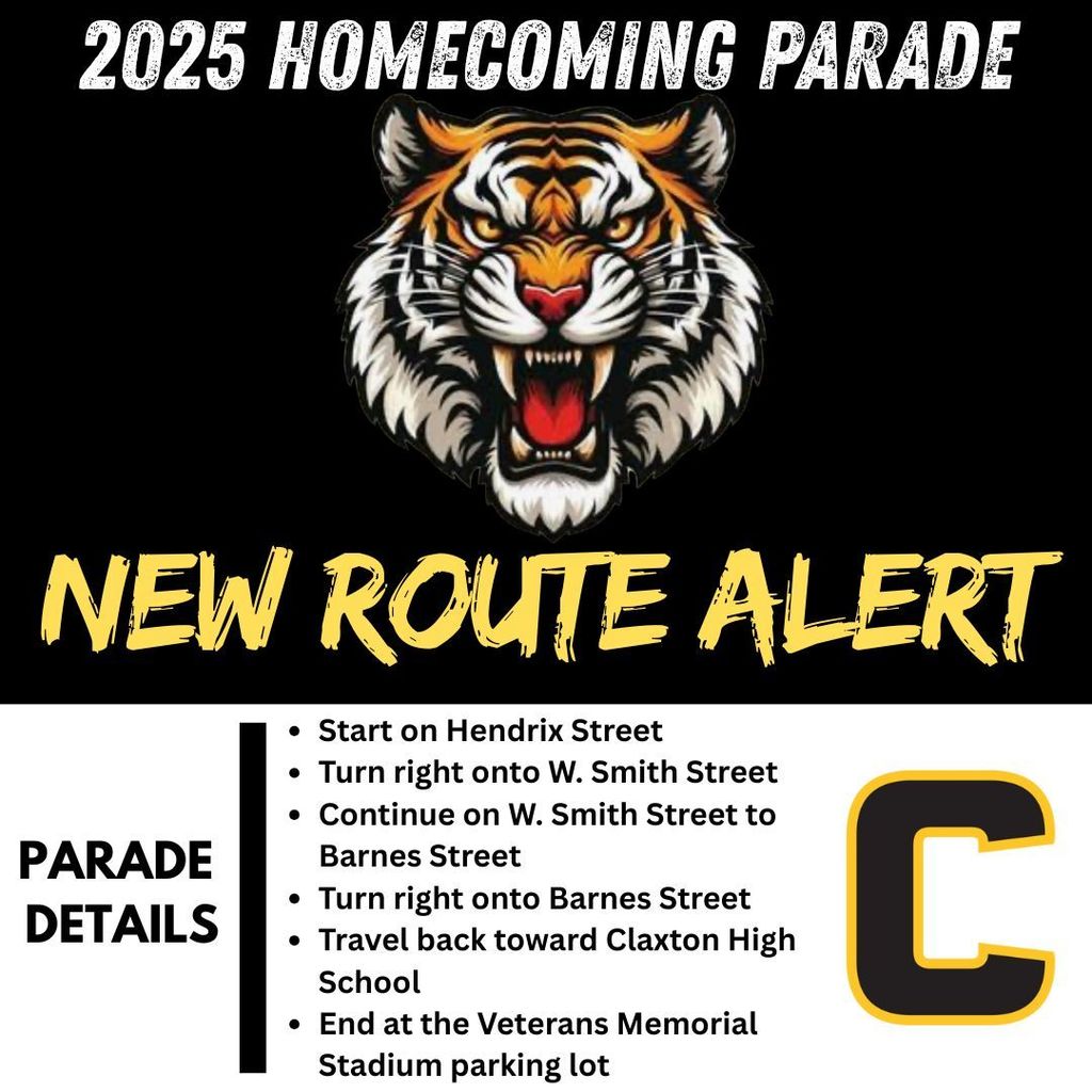Claxton Homecoming Parade Updated Route