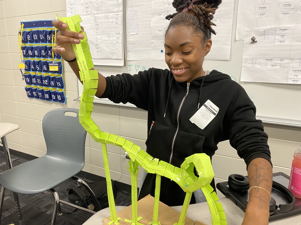 Image showing 🎢🎢 Coach Transue’s Advanced Algebra students are taking math to new heights! 🎢🎢 This week, they wrapped up their unit on quadratic equations with an exciting Summative Assessment Challenge — using parabolas to design and build marble roller coasters! 🎢💫 Students had to create and adjust their roller coasters to meet one of three challenges: 1️⃣ Successfully pass through a vertical loop 2️⃣ Successfully pass through a horizontal loop 3️⃣ Successfully make it over an incline Hands-on learning meets creative problem solving — and these Tigers were up for the challenge! 💪🐯🖤💛 #Tigers #STEM #MathInAction #HandsOnLearning #EvansCountyCharter #AdvancedAlgebra #QuadraticEquations #LearningIsFun #BlackAndGoldPride