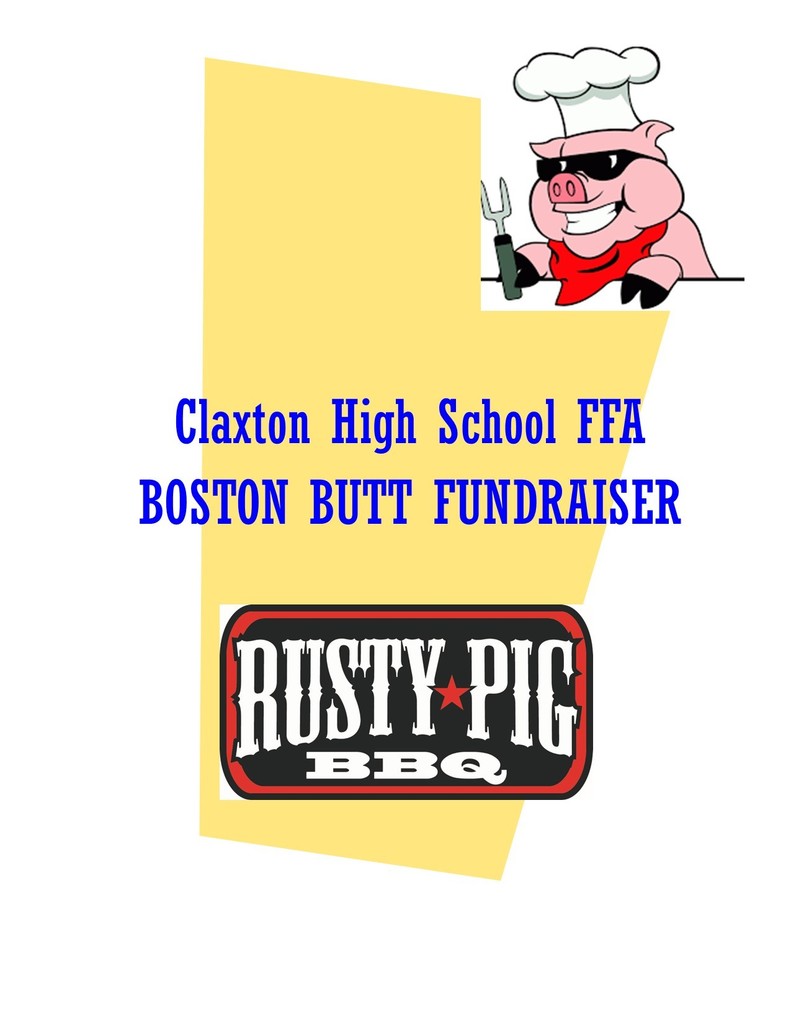 Image showing Support Claxton High School FFA! 🐷🔥  It's Boston Butt Fundraiser time! Get a delicious smoked Boston butt and your choice of Rusty Pig BBQ sauce for just $40. Each certificate entitles you to one smoked Boston butt and a bottle of sauce.  Prepaid orders only! The deadline to order is Wednesday, December 12, 2025.  To order, please see any FFA member or email our FFA sponsor, Mr. Chase Turner, at dcturner@evanscountyschools.org.  Pick up your Boston butt at either the Glennville or Rincon Rusty Pig locations. Please call 24 hours in advance of your desired pick-up date to ensure your order is cooked and ready! You can also pay an additional charge at pick up if you'd like Rusty Pig to chop your Boston butt for you.  Thank you for supporting Claxton High School FFA! 🖤💛  #ClaxtonFFA #Fundraiser #BostonButt #SupportLocal #Community #BBQ