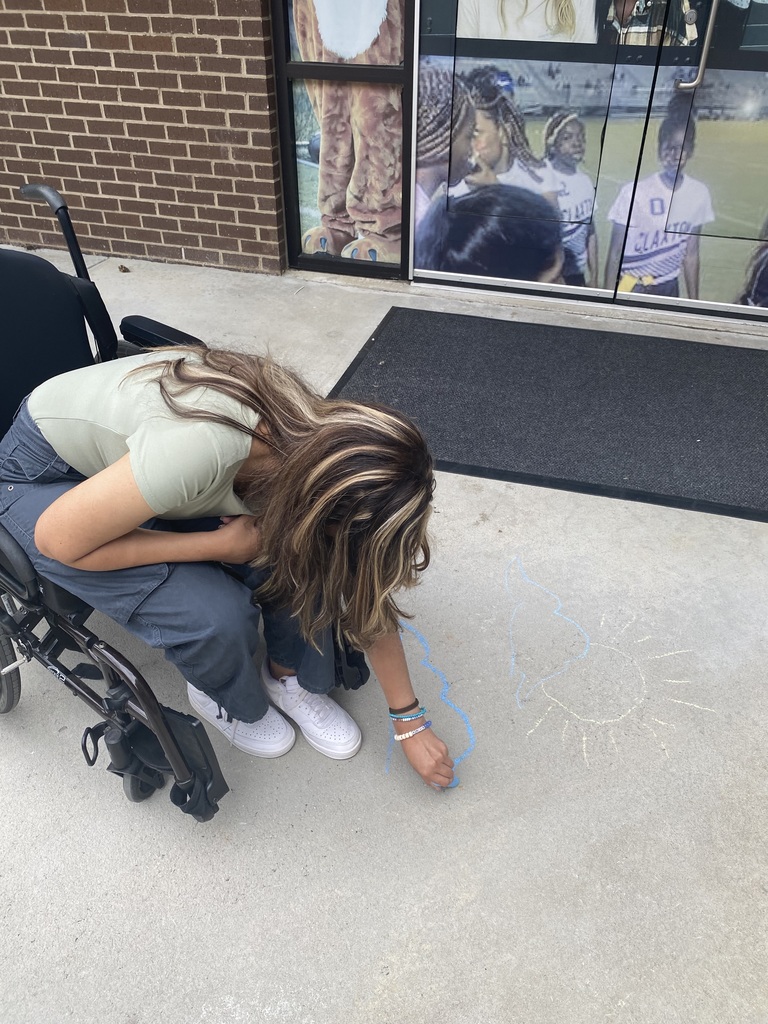 Image showing 🖍️🤩 CHS students in Ms. Johnson's and Ms. McNeal's class took to the sidewalks, using sidewalk chalk to express themselves.🤩🖍️ #ExpressYourself #StudentLife #OutdoorFun #ImaginationUnleashed