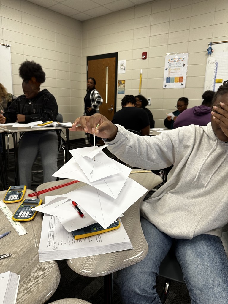 Image showing From 2D to 3D! ✨ Mrs. Selph's students are turning flat pictures into objects with volume by mastering dilations and scale factors. They're not just doing math—they're learning the foundation of design and engineering! Amazing work! 🏗️🖼️  #CreativeMath #3DDesign #ScaleItUp #SelphClass #MathIsEverywhere 🚀