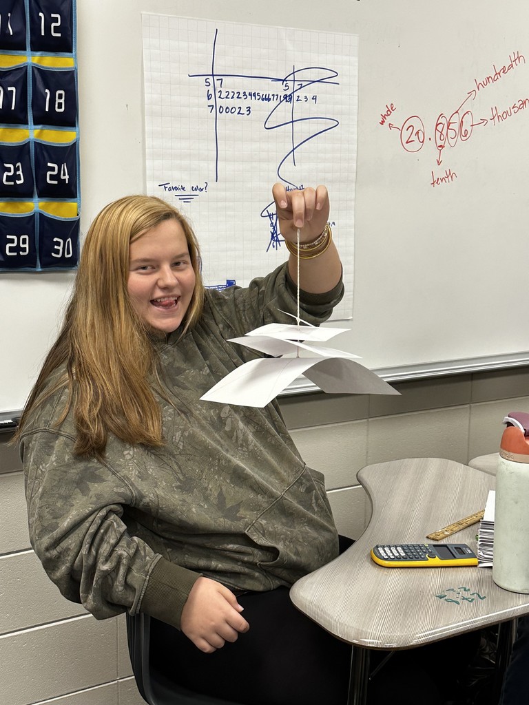 Image showing From 2D to 3D! ✨ Mrs. Selph's students are turning flat pictures into objects with volume by mastering dilations and scale factors. They're not just doing math—they're learning the foundation of design and engineering! Amazing work! 🏗️🖼️  #CreativeMath #3DDesign #ScaleItUp #SelphClass #MathIsEverywhere 🚀