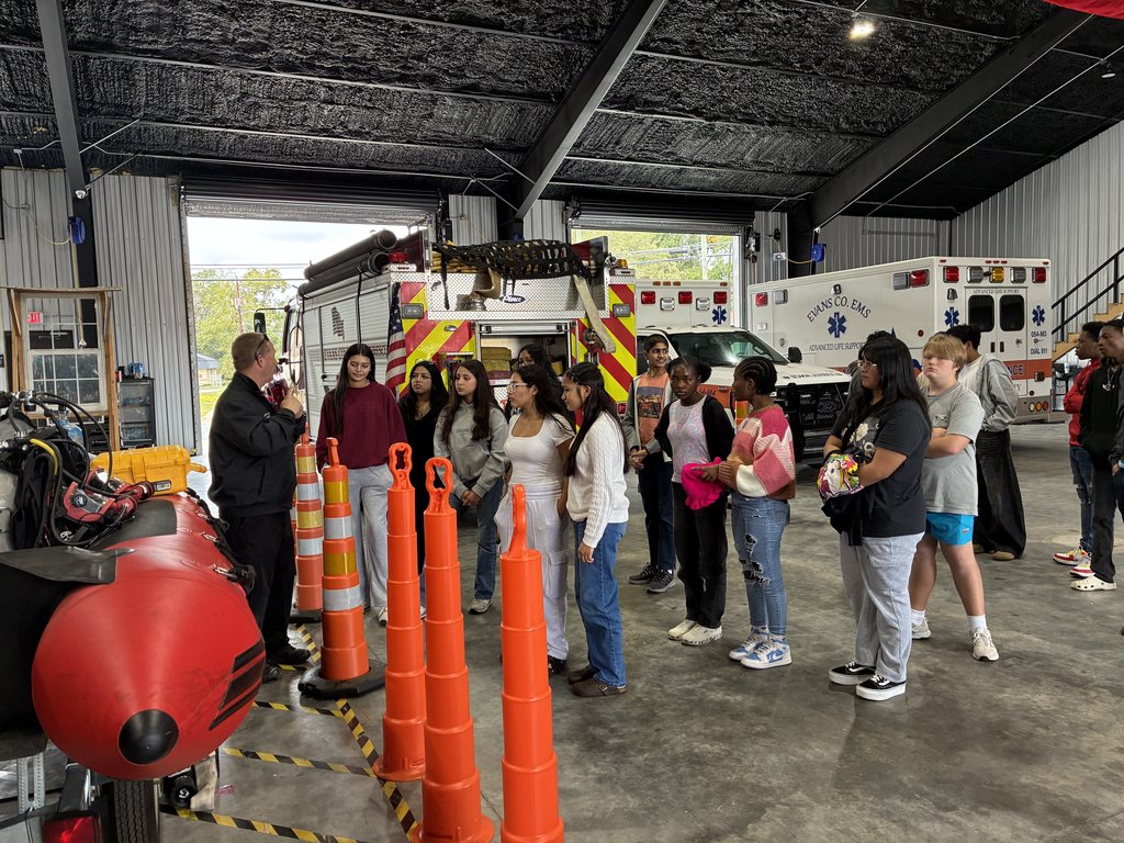 Image showing CHS Students Get a Behind-the-Scenes Look at Public Safety! 🚨 Our Claxton High School freshmen had an amazing field trip, visiting the Claxton Police Department and the Claxton Public Safety Complex. Students learned firsthand about patrol operations, communications, and community policing from Chief Kirkland, Lt. McKinnon, and SRO Smith. They also got an up-close look at fire equipment and emergency procedures thanks to Deputy Fire Chief Croft! 🚒 As Coach McLean said, "This experience gave our students a real look at the people and systems that protect our community every day.” #TheDEN #ClaxtonTigers #CommunityPolicing #FireSafety #CareerConnections #RealWorldLearning 👮♀️🔥