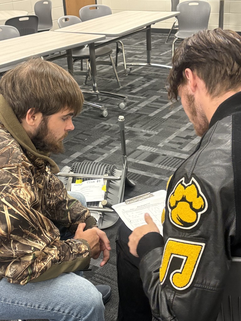 Image showing WHO 🔪 WHAT 🧠 WHERE 🧐 Students were deep into the ultimate math mystery! Ms. Selph's class turned into a detective agency, working in groups to solve the case of "The Murder of Ms. Selph." 🖤💛 To crack the clues—the suspect, the weapon, and the location—students had to correctly solve challenging conditional probability problems hidden throughout the room! It was a fantastic, hands-on application of complex math concepts. Great work, detectives! Way to use your brains to save the day (and learn math)! 🖤💛 #ConditionalProbability #MathMystery #SelphClass #EngagingMath #STEM 🔎