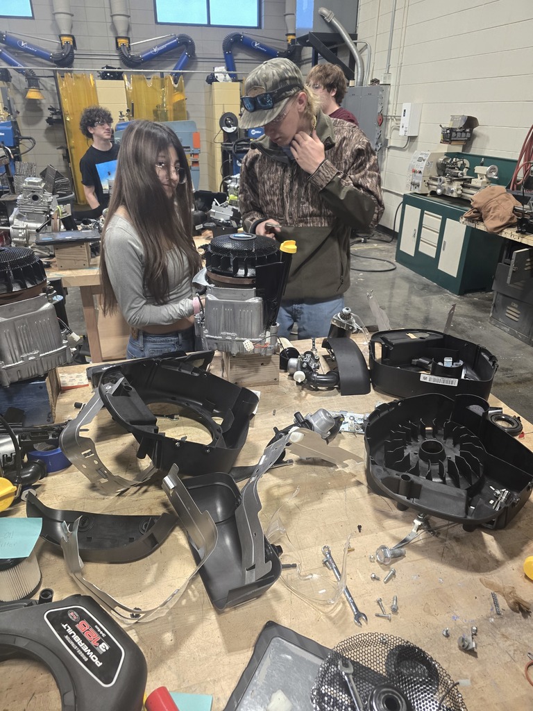 Image showing Future Mechanics at Work! 🔧🚜 Mr. Turner's Agriculture Mechanics class is getting deep into the inner workings of an engine! Students are gaining invaluable hands-on experience by learning how to disassemble an engine completely, understand its components, and then reassemble it correctly. 💡 This essential skill teaches precision, problem-solving, and the foundational engineering principles required for success in agricultural equipment maintenance. Great job, mechanics! #TheDEN #AgMechanics #EngineRepair #HandsOnLearning #SkilledTrades #MrTurnersClass 🖤💛