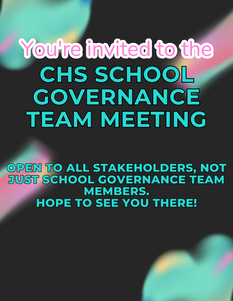 Image showing 📢 Invitation: CHS School Governance Team Meeting 📢 All are welcome to attend the upcoming Claxton High School School Governance Team (SGT) meeting!  We encourage parents, staff, and community members to join us to discuss important topics related to our school.  Meeting Details: Date: Thursday, December 18, 2025  Time: 5:00 PM  Location: CMS/CHS PLT Room  Please see the attached agenda for a list of discussion items.  If you have any questions, please contact Dr. Paul Mizell at pmizell@evanscountyschools.org.  #CHSSGT #SchoolGovernance #CommunityMeeting #AllAreWelcome 🖤💛