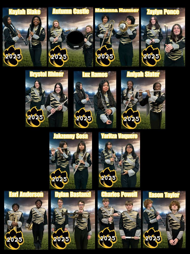 8th Grade Band Students