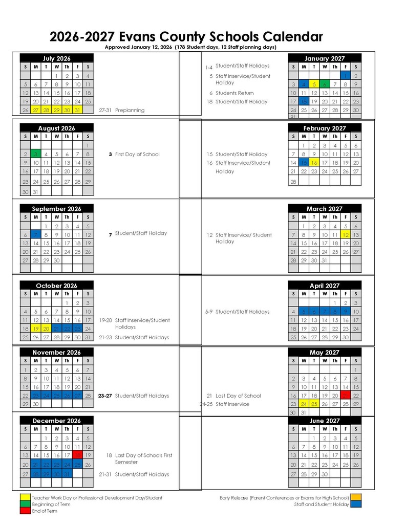 SY 26-27 School Calendar 