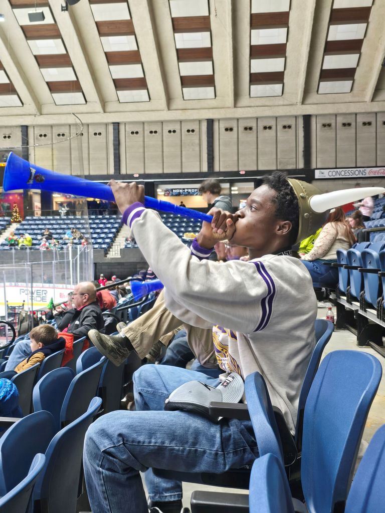 Image showing Macon Mayhem Madness with Claxton FFA! 🏒🥅  On Friday, December 19, 2025 some of  our Claxton FFA chapter members headed to the Macon Coliseum for a high-energy FFA Night!  The atmosphere was electric as the Macon Mayhem took to the ice. After a tough first period, the Mayhem showed incredible resilience, rallying back to secure a thrilling 3-2 overtime victory! ⛸️🔥  It was a night full of intense moments and a great reminder of what teamwork and persistence can achieve. Our students had a fantastic time representing The DEN in Macon!  #TheDEN #ClaxtonFFA #FFANight #MaconMayhem #HockeyNight #OvertimeWin #TigerPride 🖤💛