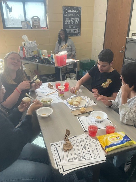 Image showing Guacamole, Cupcakes, and Great Teamwork! 🥑🧁  The CHS peer group had a busy and productive day in the kitchen! The group worked together to prepare a student-selected menu of fresh guacamole and delicious cupcakes.  While the food was fantastic, the real focus was on mastering the "ingredients" of a successful team. Students practiced:  Clear Communication: Keeping everyone on the same page.  Mutual Support: Helping teammates cross the finish line.  Organization: Maintaining a tidy and efficient workspace.  By staying organized and supporting one another, our students ensured a smooth and efficient food prep process. Great job to all our student chefs! 🖤💛  #LifeSkills #Teamwork #KitchenSkills #StudentSelected #TigerPride