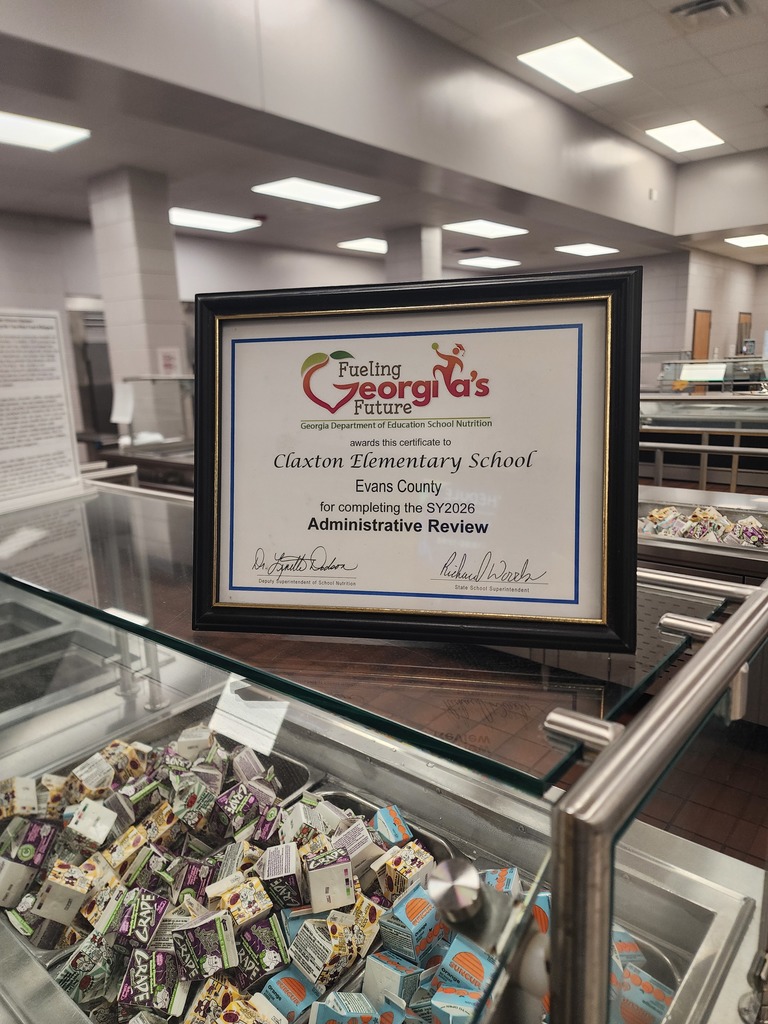 A picture of the certificate saying the CES cafeteria staff completed the Administrative Review.