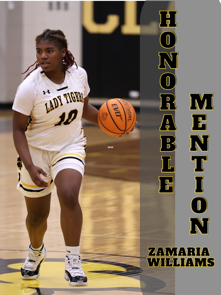 Image showing 🏀 All-Region Honors: The Lady Tigers Shine! 🐯  Join us in a massive round of applause for our CHS Girls Basketball stars! These athletes have poured their hearts into every game, and we are thrilled to see their hard work recognized at the regional level.  🌟 All-Region 1st Team:  Jayda Jordan (Senior) — Way to lead the way, Jayda!  👏 All-Region Honorable Mentions:  Makenzy Bacon (Senior)  Zamaria Williams (Sophomore)  Ja'myiah Holmes (Freshman)  Carlaysia Burgess (Freshman)  From our senior leaders finishing strong to our freshmen making an immediate impact, the future of Lady Tiger basketball is looking incredibly bright! 🖤💛  #LadyTigers #AllRegion #ClaxtonBasketball #TigerPride #StudentAthletes
