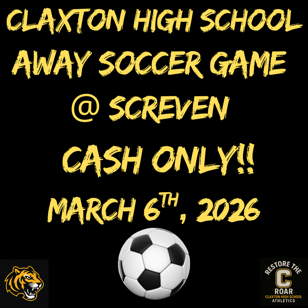 CHS Away Soccer Game @ Screven is CASH ONLY today March 6, 2026