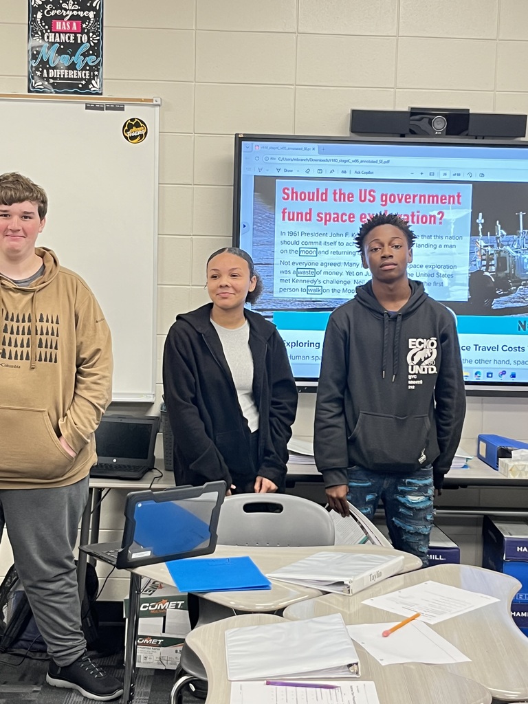 Image showing 🚀 Space: The Final (Classroom) Frontier! 👩🚀 Mrs. Branches’ 9th graders took on a massive debate: Should the US Government fund space exploration? 🛰️💰 The arguments were stellar, the evidence was grounded, and the energy was through the roof! It was amazing to see our Tigers🐯 using their voices to tackle big world issues.✨ What do YOU think? 🚀 Fund it! We need to explore. 🌍 Focus here! We have enough to do on Earth. 🐯✨ #SpaceDebate #9thGrade #TigerTalk #ClassroomHighlights