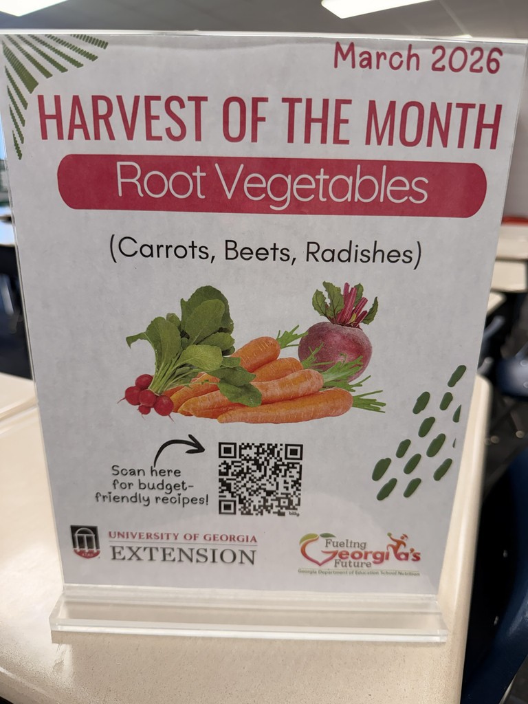 Student enjoyed learning about the Harvest of the Month, root vegetables.