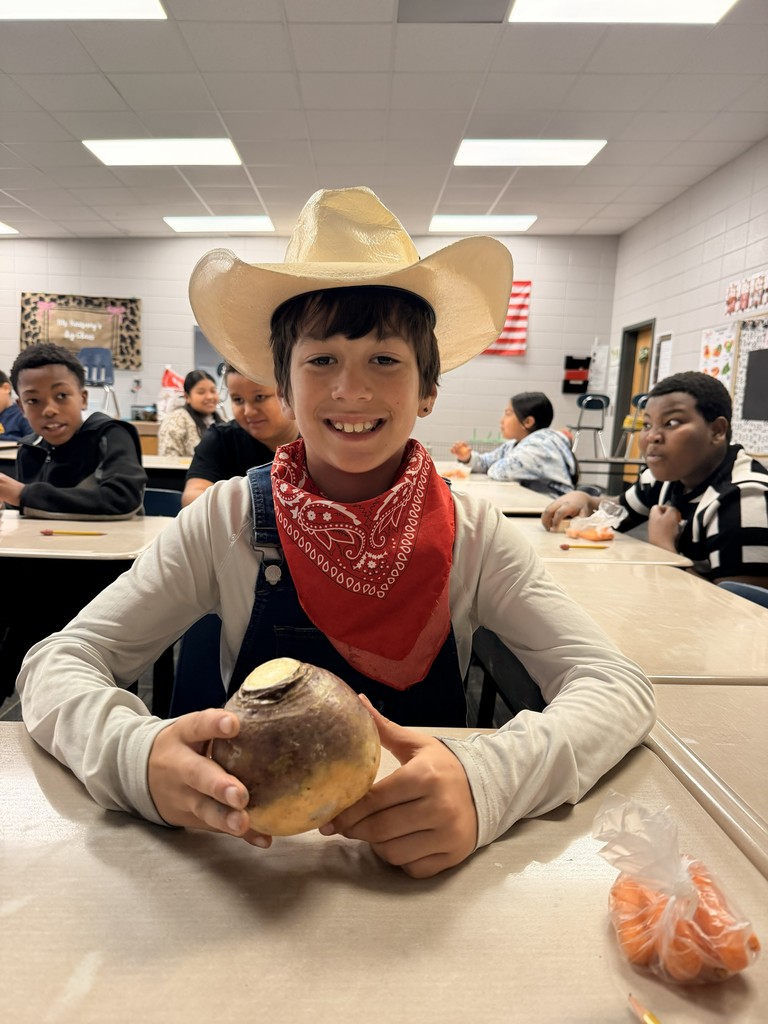 Student enjoyed learning about the Harvest of the Month, root vegetables.