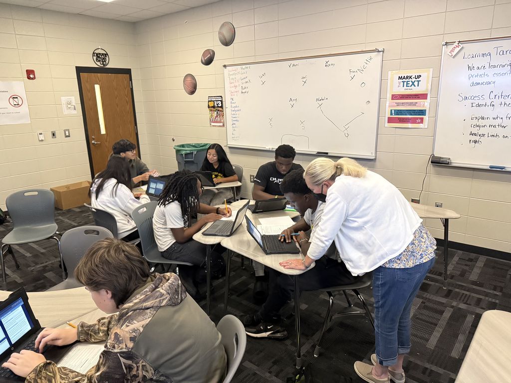 Image showing ⚖️ Order in the Court: Coach Lanier’s Class Takes on the Supreme Court! 🏛️ What happens when a peaceful protest turns chaotic, and a student is suspended without a chance to tell her side of the story? That was the high-stakes scenario facing Coach Lanier’s students recently! After studying Civil Rights, Civil Liberties, and Due Process, our Tigers put their knowledge to the test using an interactive iCivics court simulation. The case centered on a student’s right to a fair process and whether her school overstepped when they suspended her for carrying a protest sign. The Courtroom Roles: The Defense: Arguing for the school’s right to maintain order. The Plaintiff: Fighting for the student's right to due process and free speech. The Supreme Court Justices: Reviewing the arguments and making the final ruling. This simulation was a powerful way to bridge the gap between our current unit and the Judicial Branch, showing exactly how the Supreme Court functions as an appellate court. Our students did an incredible job researching their positions and preparing for "heated" counter-arguments! 🐯🖤💛 #CivicsInAction #iCivics #DueProcess #SupremeCourt #FutureLawyers #TigerPride