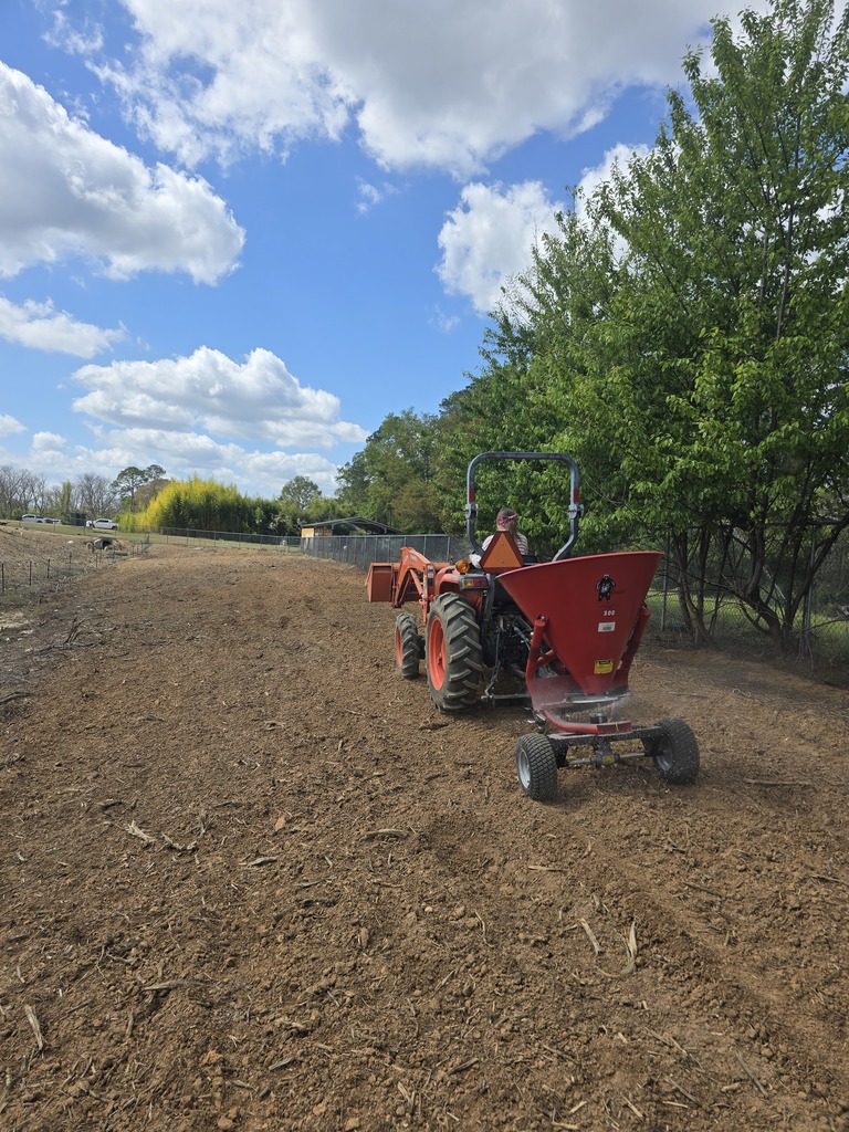 Image showing 🌱 Real-World Lessons in the Garden: Watch Your Step! 🚜 In Mr. Turner’s Horticulture class, we know that the best learning happens outside the four walls of a classroom. Recently, our students were busy spreading seed to get the campus ready for spring—but they picked up a very important lesson in physics along the way! The takeaway: When you’re operating a spreader, you have to keep your eyes on the ground. One hidden hole or a bit of uneven turf is all it takes to flip your equipment and send your seed flying! Don't worry! The seeds were salvaged after the mishap. Ag education is all about trial, error, and adjustment. Our Tigers dusted themselves off, leveled out their path, and got back to work. Experience is the best teacher! 🐯🖤💛 #TheDEN #Horticulture #LearningByDoing #AgLife #WatchTheHoles #TigerPride