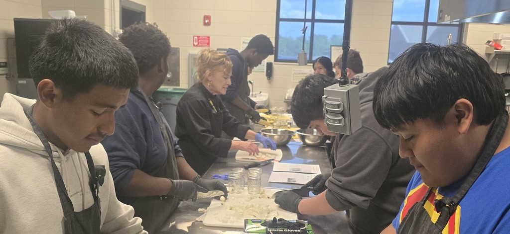 Image showing 🧪 The Art of the Pickling: Cross-Curricular Success! 🧅  Cross-curricular education is in full swing at CHS! Our Horticulture students recently harvested a beautiful crop of radishes and onions they previously planted, but instead of just a salad, they turned them into a lesson on food preservation.  Special thanks to Mrs. Hart for inviting the students to the culinary arts kitchen so she could give them a hands on less on pickling. Students learned how preservation can impact food waste, shelf life, and nutritional value.  Watching our students apply their Ag knowledge to a Culinary setting is exactly what career readiness is all about. Not only did they gain a new skill, but they also got to take home the literal "fruits" (well, technically the veggies) of their labor! 🐯💪  #TheDEN #CTAE #AgScience #FoodPreservation #LearningByDoing #ClaxtonHigh