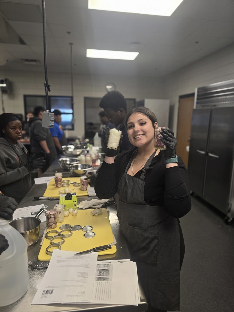 Image showing 🧪 The Art of the Pickling: Cross-Curricular Success! 🧅  Cross-curricular education is in full swing at CHS! Our Horticulture students recently harvested a beautiful crop of radishes and onions they previously planted, but instead of just a salad, they turned them into a lesson on food preservation.  Special thanks to Mrs. Hart for inviting the students to the culinary arts kitchen so she could give them a hands on less on pickling. Students learned how preservation can impact food waste, shelf life, and nutritional value.  Watching our students apply their Ag knowledge to a Culinary setting is exactly what career readiness is all about. Not only did they gain a new skill, but they also got to take home the literal "fruits" (well, technically the veggies) of their labor! 🐯💪  #TheDEN #CTAE #AgScience #FoodPreservation #LearningByDoing #ClaxtonHigh