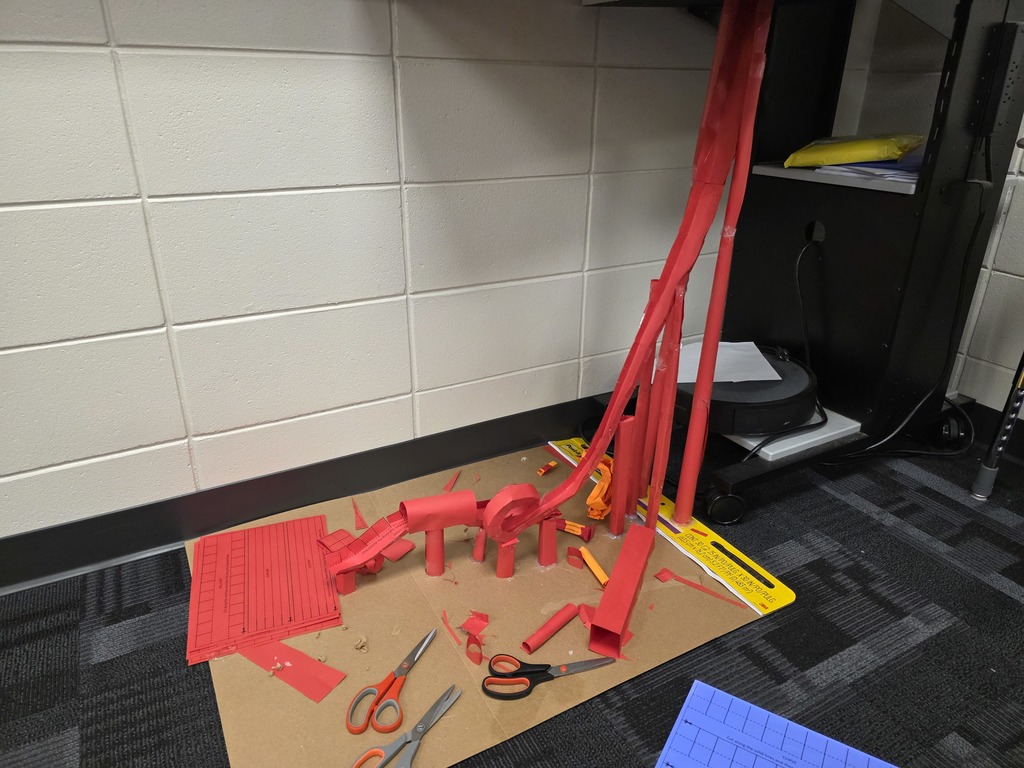 Image showing 📐 Engineering Excellence: Polynomials at Work 💻  In Mr. Transue’s Advanced Algebra class, students are learning that polynomials are the building blocks of the world around us—including our favorite theme park rides!  To successfully complete their roller coaster project, students had to use graphing technology to create a "blueprint" of their track. They analyzed the peaks, valleys, and intercepts of their functions to predict how a marble would travel. The true test came during construction, where they had to account for real-world variables like friction and gravity.  Whether they were tackling the Vertical Loop or ensuring a marble survived a high-speed valley, these Tigers proved that they have the grit and the mathematical mind to solve complex engineering problems.  #MathSkills #FutureEngineers #AdvancedAlgebra #DesmosMath #TigerPride