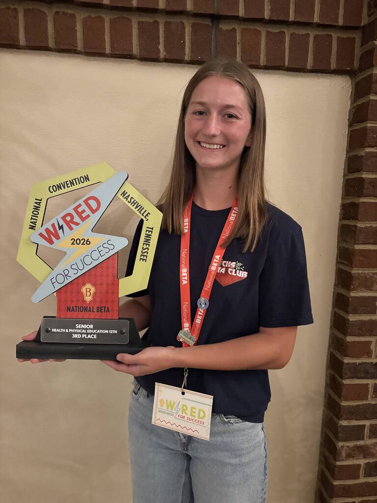 Image showing 🏆 Nashville Wins! CHS Beta Students Bring Home National Accolades 🎸🐅 Our Claxton High School Beta Club students traveled to the National Beta Convention in Nashville, Tennessee, and they are walking away with some absolutely massive national accomplishments!  Competing against the best of the best from across the country, these three Tigers showed everyone what Evans County talent looks like:  🥇 Allisson Martinez – NATIONAL CHAMPION! Allisson completely dominated the Fiber Arts Division 1 category, walking away with the 1st place title. We have a National Champion in the building!  🥉 Hannah Hendrix – 3rd Place in the Nation! Hannah proved her academic elite status by placing 3rd in the 12th Grade Health & Physical Education Academic Test. This was no easy feat—Hannah had to crush a preliminary test just to qualify, and then test again live in Nashville to secure her podium spot.  🥉 Joselin Baltazar-Venegas – 3rd Place & A Historic Streak! Joselin earned an impressive 3rd place in Hand Drawn Anime Division 2. Incredibly, this win cements a flawless legacy: Joselin has placed in the Top 5 at Nationals all four years of her high school career!  To go to Nationals is an honor, but to walk away with podium finishes and a national title is unforgettable. We are so incredibly proud of your hard work, talent, and dedication.  Help us congratulate Allisson, Hannah, and Joselin! 🎉🖤💛  #NationalBeta #BetaConvention2026 #NationalChampion #TigerPride #ClaxtonHighSchool #EvansCountySchools