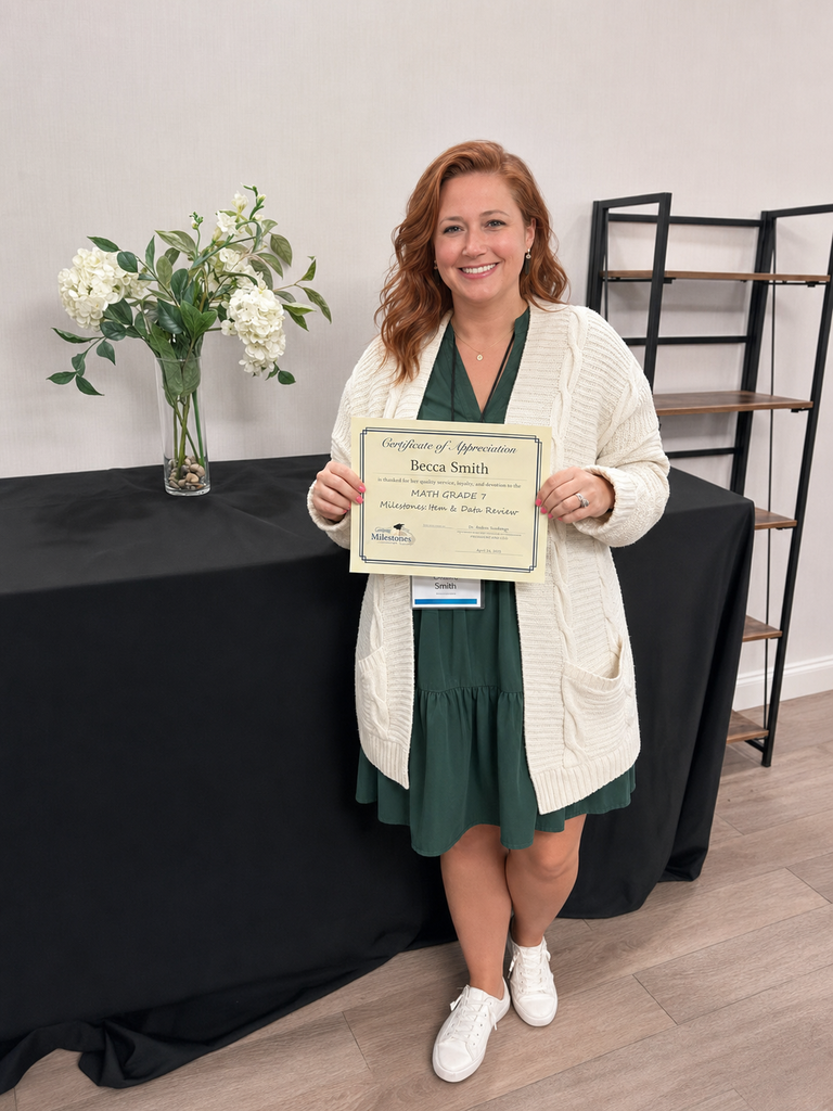 Image showing 📊 Shifting the Equation: CMS Math Teacher Leads at the State Level! 🦅✨ A huge shoutout to Mrs. Rebecca Smith, who recently represented Claxton Middle School at a Georgia Department of Education conference dedicated to improving the 7th Grade Georgia Milestones Math Assessment! 📝📐  Mrs. Smith collaborated with a select group of top educators from across Georgia to review, discuss, and provide feedback on test questions. Her hard work helps ensure that state assessments are fair, accurate, and aligned with student learning.  We are incredibly proud of Mrs. Smith's dedication to student success both here at home and across the state. Way to lead the way, Mrs. Smith! 🐅💛🖤  #CMSMath #GaDOE #TeacherLeader #GeorgiaMilestones #ClaxtonTigers #ExcellenceInEducation