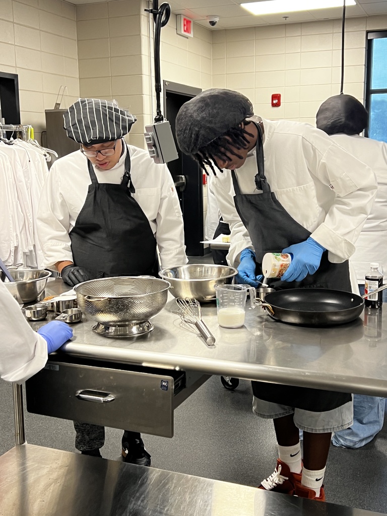 Image showing 🥧 Baking up something special at CHS! 🍫🍓✨ Mrs. Pirie’s Culinary Arts 2 students took on a sweet research and baking challenge—crafting homemade cobblers from scratch! 👨‍🍳👩‍🍳  From classic peach and blackberry to innovative recipes like chocolate-covered strawberry, these student chefs nailed every single dish. After tasting their masterpieces, they spread the joy by sharing samples with faculty and staff! 🍑😋  A big shoutout to these talented Tigers for filling our halls with delicious smells and amazing food.  🐅💛🖤  #CHSTigers #CulinaryArts #CTAE #ClaxtonHighSchool #StudentChefs #TheDen #ERCCA