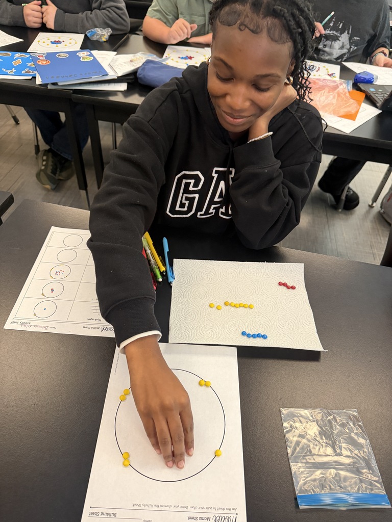 Image showing Making chemistry a little sweeter in Tiger Country! 🍬⚛️ Miss McGrath’s Chemistry students put a delicious spin on science by using M&M’s to model protons, neutrons, and electrons! 🔴🟡🔵 Students got hands-on practice identifying subatomic particles and building atomic structures for different elements. Working together, exploring science, and building knowledge with one shared purpose! 🐅🖤💛 Once a Tiger, always a Tiger! #OneRoar #ClaxtonTigers #CHSChemistry #HandsOnScience #STEMatCHS #OnceATigerAlwaysATiger #ClaxtonGA #TigerPride