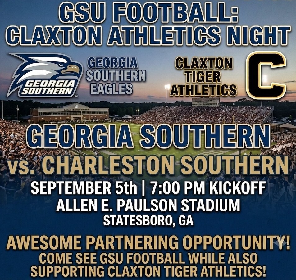 GSU FOOTBALL CLAXTON ATHLETICS NIGHT SEPTEMBER 5th 2026