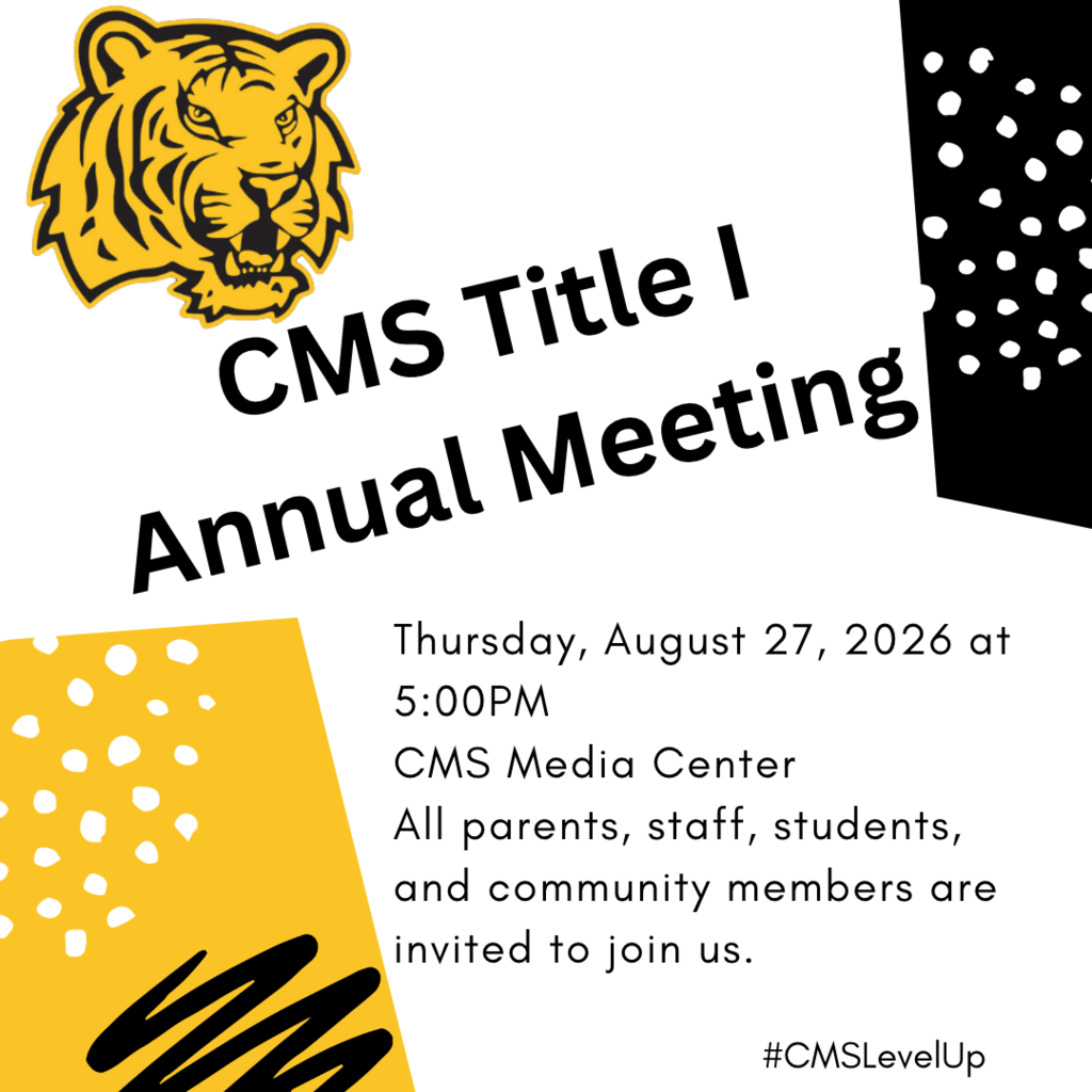 Image showing 🚀 Level Up Your Student’s Success: Annual Title I Meeting! 🎮 Game on! We are calling all parents, guardians, educators, students, and community members to join forces for our Title 1 Meeting. When we team up, our students gain the ultimate advantage. Come learn how we are unlocking new possibilities, ask questions, share your vision, and help our school community Level Up this year! 📍 Event Details When: Thursday, August 27th at 5:00 PM Where: CMS Media Center Thur Who: EVERYONE! Parents, staff, students, and community leaders are all invited to play a role. 🎮 What’s on the Agenda? Power up your knowledge as we explore key areas driving our school forward: 📚Academic Quests & Curriculum: Get the breakdown on our instructional strategies, learning standard expectations, assessments, and growth targets. 💰Funding Power-Ups: Discover how federal Title I funds are directly used to supply resources, tools, and support for our classrooms. 🤝Family Alliances: Explore ways you can stay engaged, partner with teachers, and participate in family programs throughout the school year. 💡Voice Your Vision: Offer your direct feedback, ask important questions, and help shape our educational focus for maximum student success. Your partnership is the ultimate code for student achievement—see you in the Media Center! #CMSLevelUp #Title1Meeting #FamilyEngagement #StrongerTogether
