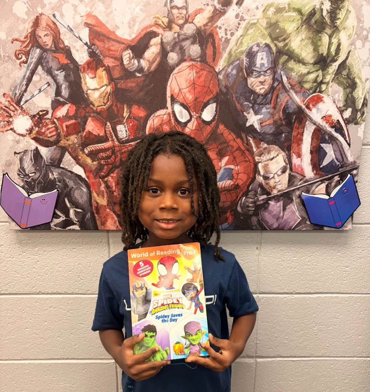 A huge shoutout to A’King, one of our 2nd graders, who was SO proud of himself for finishing a 160-page Spider-Man book! 🕷️💥  His perseverance and determination to stick with it and finish the book is something to celebrate! 💪📖 We love seeing our students discover that reading is fun and that they can accomplish big things, one page at a time!  Way to go, A’King! Keep reading and keep believing in yourself! ⭐