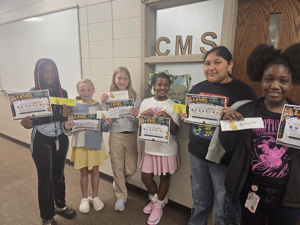 Image showing 🎉 LEVELING UP WITH POSITIVE VIBES! 🐅⭐ Join us in celebrating these incredible Tigers for earning Positive Office Referrals! Their hard work, outstanding behavior, and commitment to our CMS ROAR expectations show what it means to Focus, Learn, Practice, Improve, and Achieve every day! 🌟 Congratulations to: ✨ Savannah Holland ✨ Dixie Castle ✨ Zoe Purvis ✨ Amyiah Bacon ✨ Ruby Torres-Rodriguez ✨ Lauren McClain ✨ Kaison Moore Thank you all for setting a fantastic example, spreading positivity, and helping our entire school community Level Up! Keep up the amazing work! 🏆👏 #ClaxtonMiddleSchool #CMSLevelUp #PositiveOfficeReferral #TigerPride #LevelUp2026 #CMSExcellence #FocusLearnPracticeAchieve #ROAR