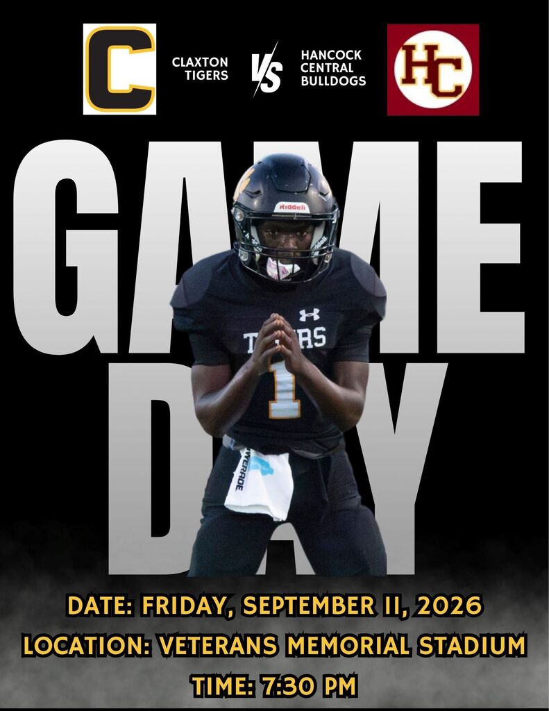 🐯🏈 GAME DAY IS HERE, TIGER NATION! 🏈🐯 It’s time to light up Veterans Memorial Stadium under the Friday Night Lights! 🌟🖤💛 Come out and PACK THE STANDS as our Claxton Tigers take the field! Let’s show our athletes just how much our community supports them. Bring your Tiger Spirit, your loudest cheers, and your BLACK & GOLD! 🐯💛🖤 ❤️🤍💙Tonight, we also honor and remember. As we recognize 9/11 and pay tribute to all who have served and continue to serve our country, we encourage everyone to WEAR YOUR RED, WHITE & BLUE in honor of our veterans and military heroes. ❤️🤍💙 📅 Friday, September 11, 2026 📍 Veterans Memorial Stadium ⏰ 7:30 PM ❤️🤍💙HONOR. REMEMBER. SUPPORT. 🐯 LET’S PACK THE STADIUM! 💛🖤 LET’S GO TIGERS! 🖤💛 #TigerNation #BlackAndGold #FridayNightLights #GoTigers #HonorAndRemember #September11th