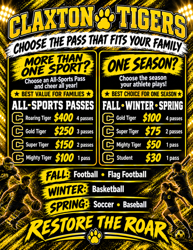 Claxton Tigers Choose The Pass That Fits Your Family - All Sports Passes