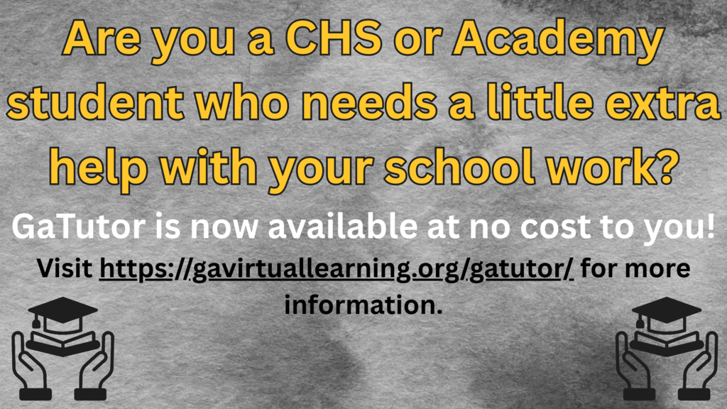Image showing 📚 FREE ONE-ON-ONE TUTORING IS HERE FOR HIGH SCHOOL STUDENTS! 💡🐅🖤💛 Georgia’s GaTutor program is now open and ready to support our high schoolers! Powered by Georgia Virtual Learning, this FREE resource offers personalized, one-on-one academic support tailored directly to your student's needs. Here is what you need to know: 🎓 Certified Experts: Sessions are led by Georgia-certified teachers who are content area experts. 📖 22 Core Courses: Personalized assistance available across 22 high school core subject areas. ⏰ Flexible Scheduling: Tutoring happens outside regular school hours—including weekday evenings and weekends! 💻 Easy Access: Students can self-schedule directly by logging into their student portal (Infinite Campus/SLDS/GaConnects)! No complicated pre-registration required. Whether your Tiger needs help prepping for assessments, tackling tough coursework, or building confidence, GaTutor is a game-changer! 📈✨ Empowering our learners, unlocking potential, and striving for excellence with one shared purpose under One Roar! 🐅⚡ Once a Tiger, always a Tiger! 🐅🐾 ℹ️ Learn more and view the registration guide here: https://gavirtuallearning.org/students/gatutor-student-information/ #OneRoar #ClaxtonTigers #GaTutor #FreeTutoring #AcademicSuccess #CHSTigers #GaDOE #TigerPride #OnceATigerAlwaysATiger #ClaxtonGA