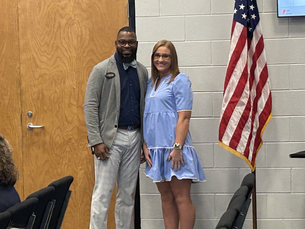 CES Principal Daerzio Harris and CES TOTY Bailey McDaniel