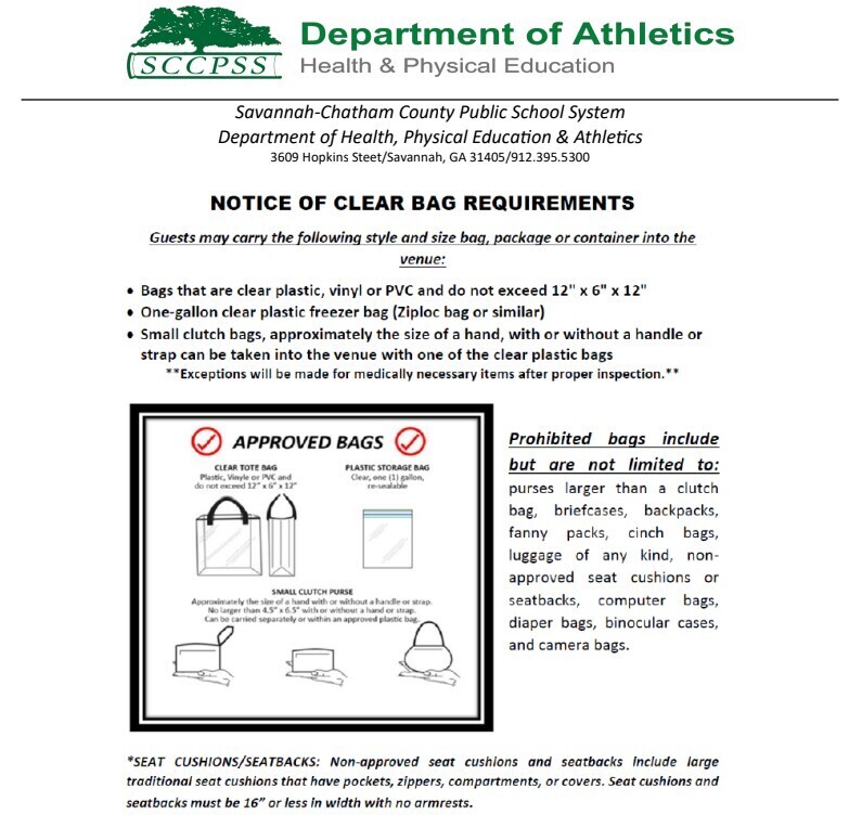 Image showing Savannah High Football Stadium Clear Bag Policy