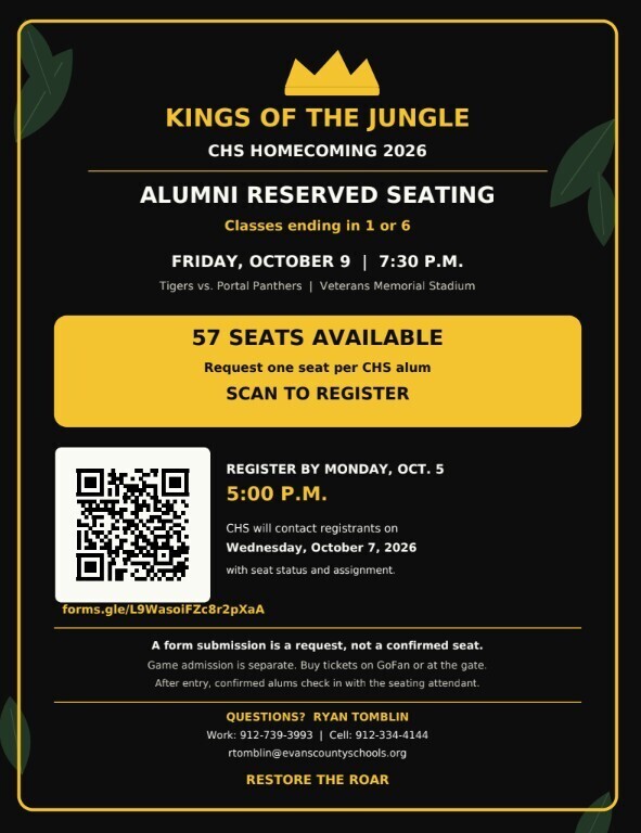 Image Showing Kings of The Jungle Alumni Reserve Seating QR Code to sign up