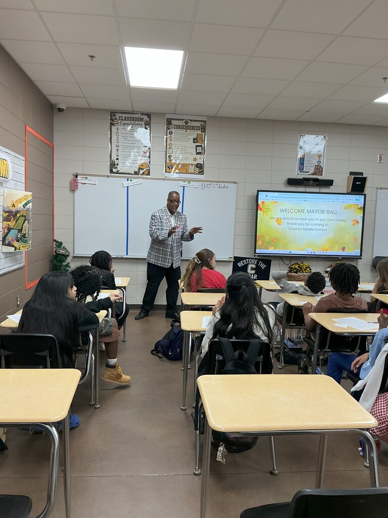 Claxton Middle School had the honor of welcoming Mayor Ball for an inspiring presentation on civic engagement!