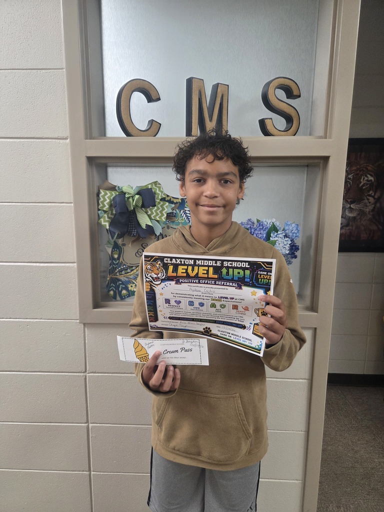 Claxton Middle School's Aydenn Castro received a positive office referral.