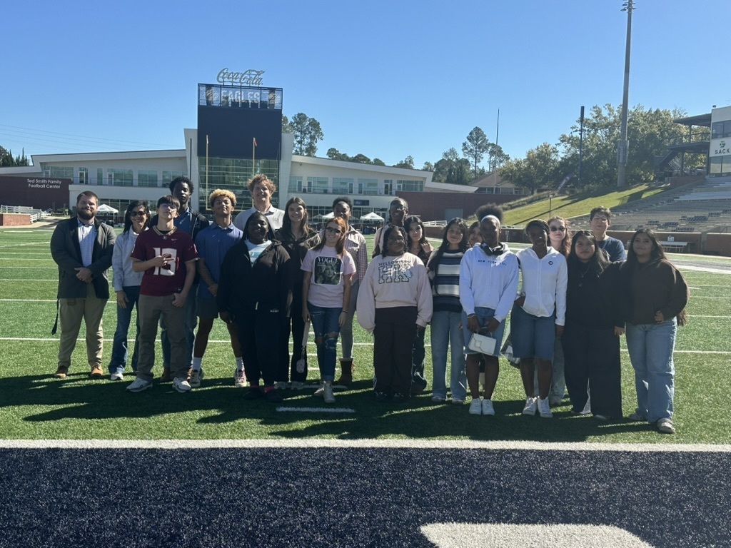 Image showing 🦅💙 "SEE YOURSELF AT SOUTHERN!" TIGERS EXPLORE GSU! 🐅🖤💛 Some of our 11th and 12th-grade Tigers took an exciting step toward their futures today as Mr. Rowe, Mrs. Swindell, and Mrs. Rountree led an amazing group of students to Georgia Southern University for "See Yourself at Southern" Day! 🎓✨ Students experienced campus life firsthand with both a walking tour and a bus tour exploring the GSU campus and surrounding area. They got an inside look at GSU’s academic buildings, student housing, and Paulson Stadium! 🏈🏟️ To top off the full college experience, our Tigers enjoyed lunch alongside current GSU students in the Dining Commons and wrapped up the day with a trip to the campus Starbucks! ☕🥪 By the end of the day, several of our upperclassmen realized that Georgia Southern is exactly where they want to call home after graduation! We love seeing our students explore post-secondary pathways and level up their future goals! 🌟 Big thanks to the staff and organizers who made this trip possible for our Tigers and (possibly future Eagles) as we move forward with one shared purpose under One Roar! ⚡ Once a Tiger, always a Tiger! 🐅🐾 #OneRoar #ClaxtonTigers #SeeYourselfAtSouthern #GeorgiaSouthern #OriginalGSU #CollegeBound #LevelUp #FutureEagles #TigerPride #OnceATigerAlwaysATiger #ClaxtonGA #CHSTigers #StatesboroBlues #BlueMile