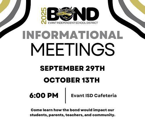 Bond Informational Meetings flyer