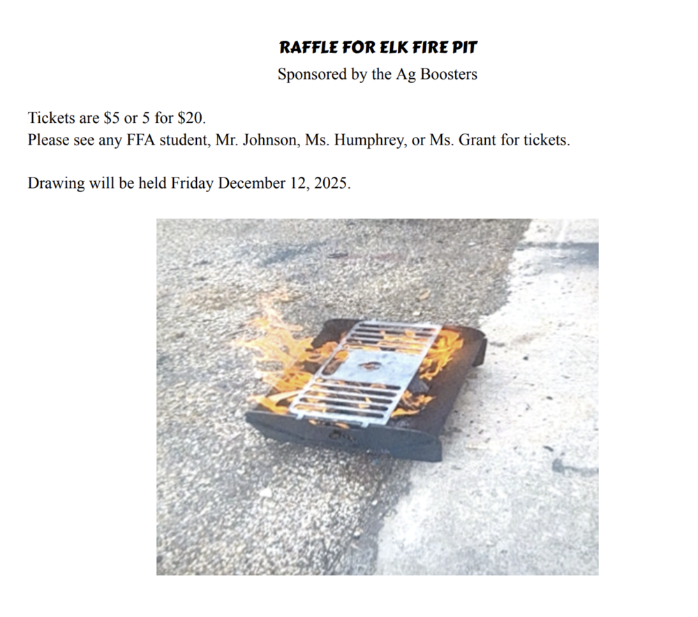 Raffle for Elk Fire Pit