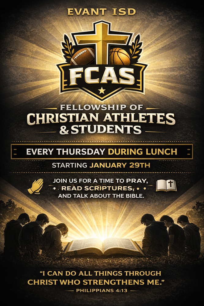 Fellowship of Christian Athletes and Students kick off flyer